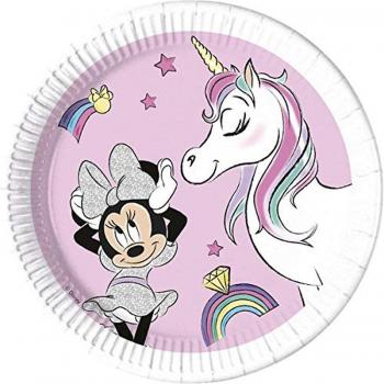 Party Fiesta 8 Platos Compostables Minnie Unicornio 23 Cm