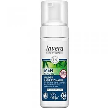 Lavera Men Sensitiv Espuma de Afeitado, 150 ml - Espuma de afeitar para hombres, fórmula suave, adecuada para piel sensible, con ingredientes naturales y orgánicos, sin sulfatos ni parabenos
