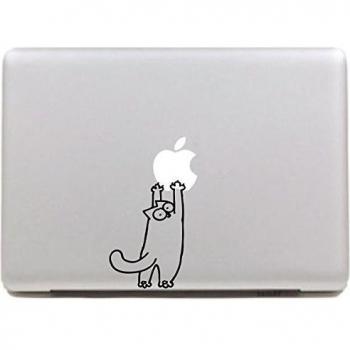 VATI Hojas desprendibles Creativo Fat Cat Sticker Decal Skin Arte Negro para Apple Macbook Pro Aire Mac 1315 Pulgadas/Unibody 1315 Pulgadas portátil