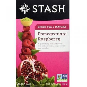 Stash Tea Pomegranate Raspberry Green Tea, 18 Count Tea Bags in Foil Individual Green Tea Bags for Use in Teapots Mugs or Cups, Brew Hot Tea or Iced Tea