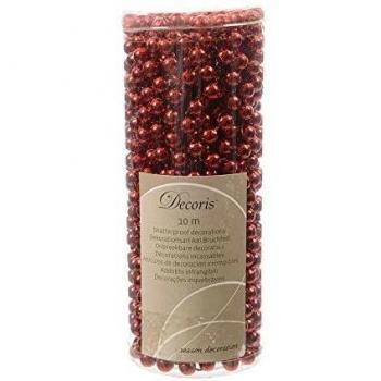 Cadena de bolas decorativas navideñas 10m color rojo EDM 71860