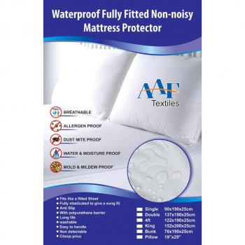 Protector de colchón tratado con áloe vera, impermeable, de rizo, extra profundo, sin arrugas, antibacterias, absorbente, lavable, antipolvo y antiácaros, Sábana ajustable impermeable, Doublé