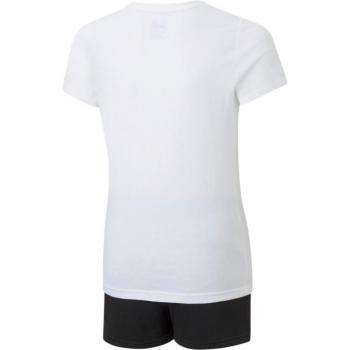 Conjunto Infantil Puma Logo Camiseta y Shorts Blanco Marino