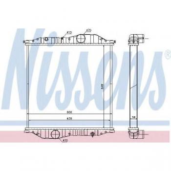 Radiador de Aluminio Nissens 625502 para Refrigeración del Motor sin Marco