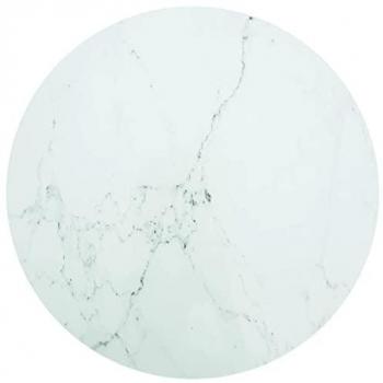 Tablero de mesa blanco Ø90x1 cm vidrio templado diseño mármol
