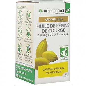 Arkogélules Bio de Aceite de Semillas de Calabaza - 60 Cápsulas para Confort Urinario y Salud Prostática