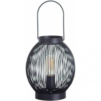 Lámpara de Mesa 7hSevenOn Deco Modelo Kai E27 40W Color Negro con Tulipa Redonda Dimensiones Ø20x24,5 cm Estilo Industrial Moderna para Interiores Salón Comedor Dormitorio