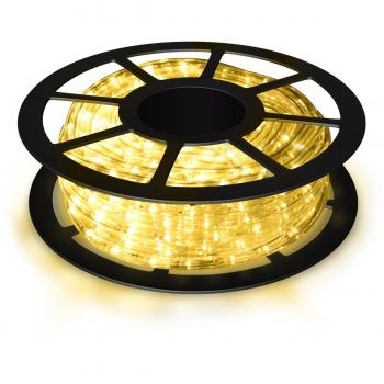 Luz Manguera LED 10M 360 Luces de Navidad Fiesta Jardín Hogar Decoración Beige y Blanco Cálido para Exterior e Interior