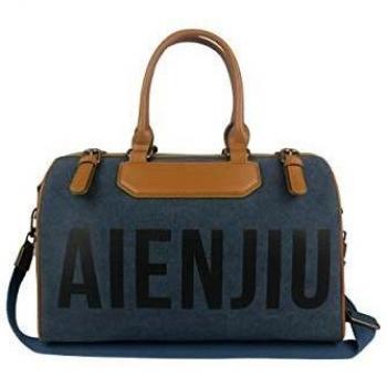 AIENJIU De Gran Tamaño De Los Hombres Y Las Mujeres De La Bolsa De Viaje Impermeable De Lona Fin De Semana, azul