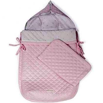 Pasito a Pasito. Saco Cuco María. Saco de dormir uso universal para Grupo 0. Manta 3 en 1 ideal para cubrir el carrito, portabebé y silla de paseo. Incluye almohada. Color Rosa.