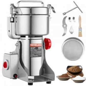 3000W High-Speed Electric Spice and Grain Mill Grinder - Stainless Steel, Swing Type