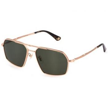 Police Origins Classic 2 SPLL86 Men's Sunglasses - Shiny Rose Gold, Green Lenses, 58MM, CAT3