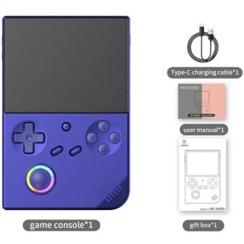Consola Retro Portátil Anbernic RG40XXV Azul Indigo, Pantalla 4 IPS, Tarjeta 64 GB, Luz RGB, Salida TV, Wi-Fi y Bluetooth