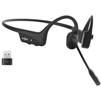 Auriculares Inalámbricos Shokz OpenComm2 UC 2025 con Conducción Ósea, Bluetooth, USB-C, Cancelación de Ruido y Micrófono Boom - Negro