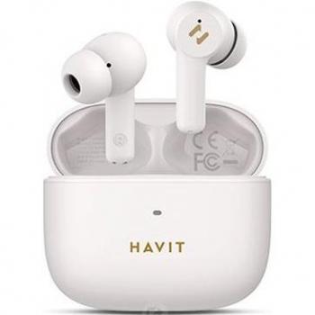 Auriculares Bluetooth Havit TW958 Pro Beige con Cancelación Activa de Ruido ANC, Doble Micrófono ENC, Controlador de 10 mm, Latencia Baja de 55 ms y Conexión Dual de Dispositivo