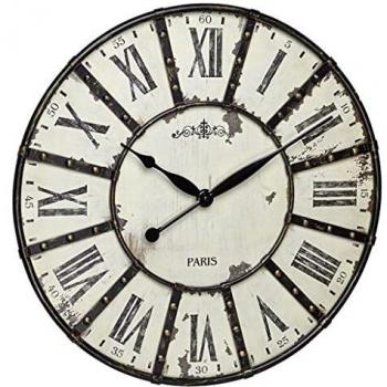 Reloj de Pared Moderno de Metal Negro/Blanco 60 x 60 x 4.5 cm