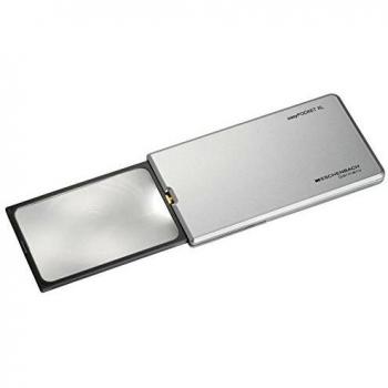 Lupa de bolsillo EasyPocket XL 2,5x plata con luz y función de soporte