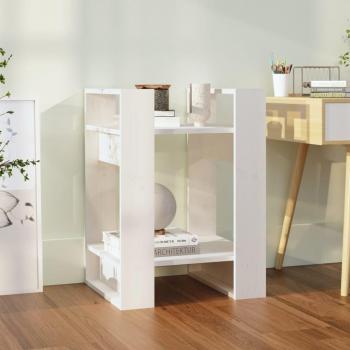Estantería/divisor de espacios madera maciza pino 41x35x57 cm Natural, Blanco, Gris - Mueble Almacenaje Estantería para Oficina, Estudio, Sala de Estar, Dormitorio