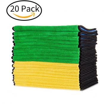 Mr.Ho 840gsm engrosamiento microfibra limpieza toallas de absorbente coche paños de limpieza--pulido, encerado, multiusos, de secado rápido - 20 unidades