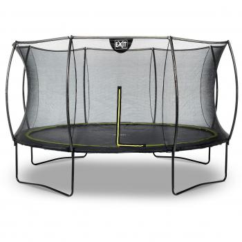 Cama Elástica Exit Silhouette 366 cm - Redonda, Negra, con Red de Seguridad y Sistema de Protección para los Pies