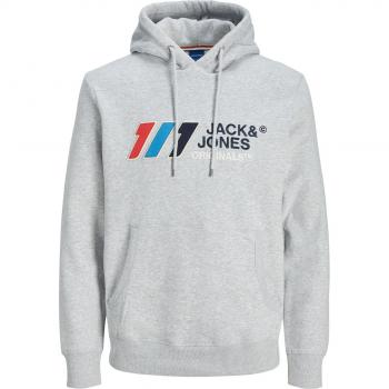 Jack & Jones Slope Light Grey Melange Men's Hoodie