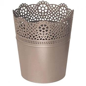 Maceta Prosperplast LACE - Diseño Elegante y Resistente a la Intemperie, dimensiones (mm) 180x180x210, color mocca