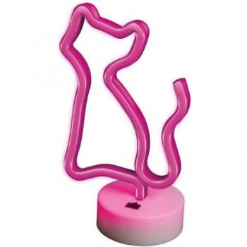 Forever Neon Led on a Stand Cat Pink