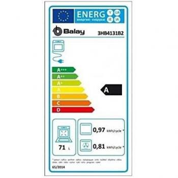 Balay 3HB4131B2 - Horno, Multifunción, A, Encastrable, 60 cm, 71 l, 7 F, Aqualisis, Ap. Abatible, Blanco, Control Comfort, Reloj electrónico con programación de inicio y paro