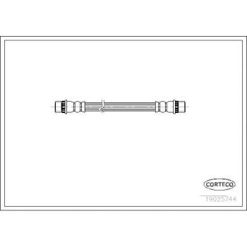 Latiguillo de freno CORTECO 19025744 - Manguera flexible de freno, fabricada en goma de alta calidad, resistencia a la presión y temperaturas extremas, con conectores metálicos duraderos, longitud específica para