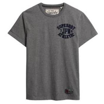 Camiseta de Manga Corta Superdry Vintage Athletic con Detalle en el Pecho Gris Oscuro XXL