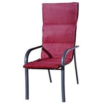 Set Cojín Alta lehner Almohadilla Silla de jardín Cojín Acolchado Auflagen für Sillas de jardín 2 4 o Juego De 6 - resistentes a las manchas recubierto, 120x49x7 cm, elegir gris o burdeos - rojo burdeos, Kit De 4