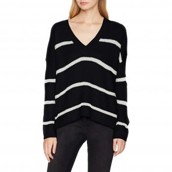 Vero Moda Vmjasmin LS V-Back Blouse, suéter para Mujer, Night Sky with Snow White Stripes, 40