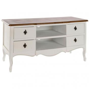 Mueble de TV DKD Home Decor Blanco Marrón Madera de Paulonia (120 x 48 x 60 cm)