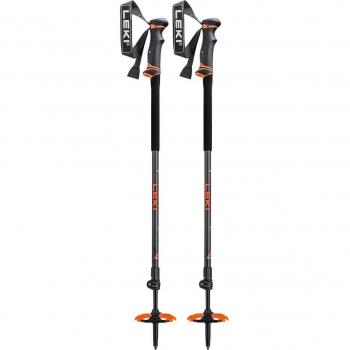 Bastones de Esquí Teles Helicon Lite Leki - color negro intenso y naranja, par