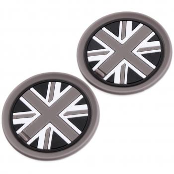 73mm Uni¨®n Negro Jack Reino Unido estilo de la bandera de la Copa de silicona suave Holder Coasterspour Para titulares MINI Cooper R55 R56 R57 R58 R59 Copa delantero