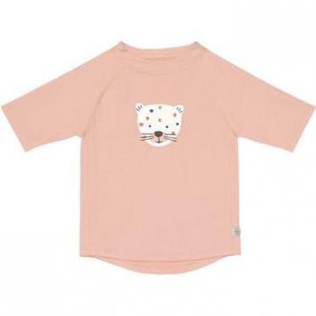Camiseta de baño UV corta para bebé niña con estampado de leopardo rosa 3-6 meses