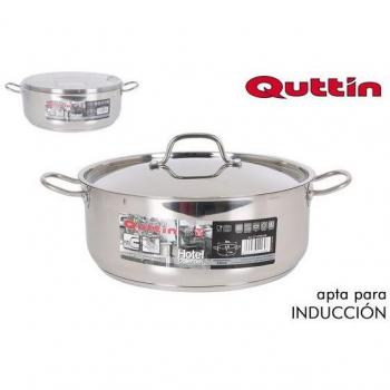 Cacerola con tapa de acero inoxidable de 28cm/0,8mm/6,5L Quttin Hotel