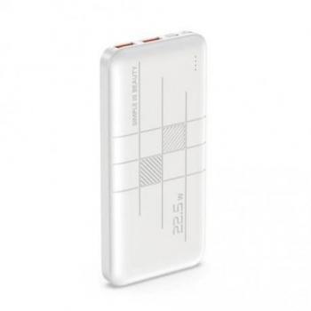 XO Powerbank PR187 10000mAh con Carga Rápida 22.5W - Pantalla LCD - 1x USB-C 20W, 2x USB - Color Blanco