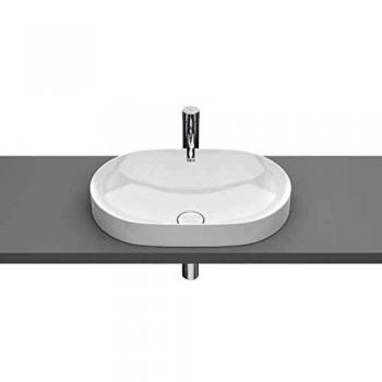 Lavabo de Fineceramic sobre encimera Round Inspira Roca, 55 x 37 x 7,5 centímetros, color blanco
