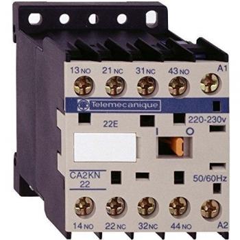 Contactor Schneider Electric TeSys K CA2KN22G7, 4 polos, 2 contactos normalmente abiertos (NA) y 2 contactos normalmente cerrados (NC), capacidad de corriente de 110 A, bobina de 120 V