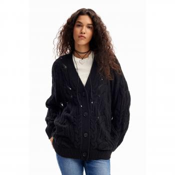 Cárdigan Oversize de Mujer Desigual Janis Calado en Negro