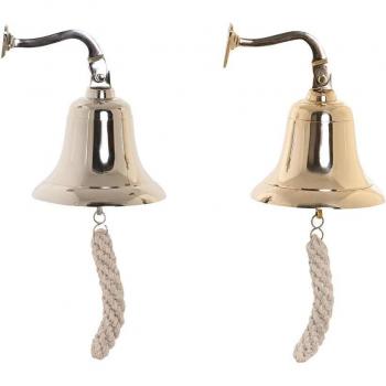 Figura Decorativa Campana DKD Home Decor 12 x 12 x 16 cm Plateado Dorado Vintage