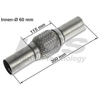 Tubo Flexible de Escape HJS 60mm x 300mm Acero Inoxidable