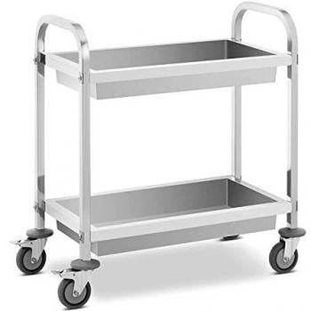 Carro de servicio de acero inoxidable - 2 estantes - 62,6 x 33,5 x 10 cm - 72 kg - Royal Catering