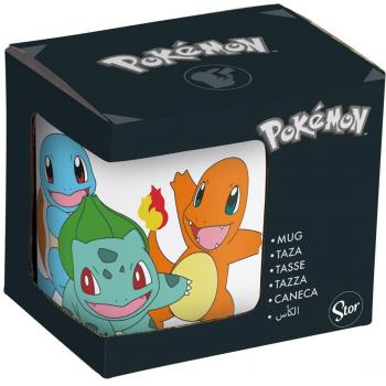 Taza de Cerámica Pokémon con Caja de Regalo y 3 Bailarines en 3D, Capacidad 325 ml