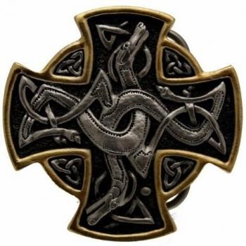 Celtic Cross hebilla de cinturón con vergoldung, cajas en una Mi presentación.