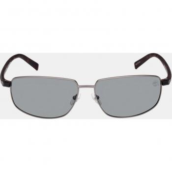 Gafas de Sol Rectangulares de Metal para Hombre Timberland TB9325 en Gris con Lentes Polarizadas
