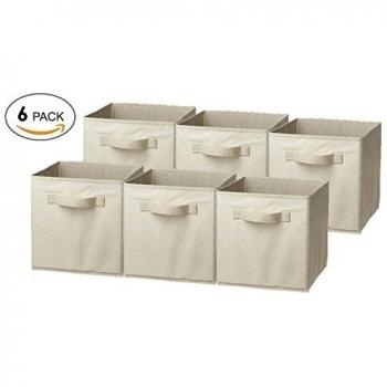 Juego decorativo de 6 cajas de almacenamiento de Luxehome de lona natural