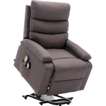 Sillón Relax Eléctrico con Función Auto-Ayuda, Masaje y Termoterapia, Color Marrón