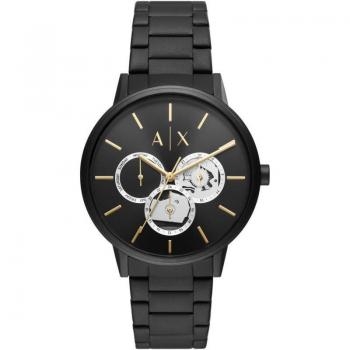 Reloj Armani Exchange Cayde AX2748 para Hombre, Solar Sostenible, Multifunción, de Acero Negro